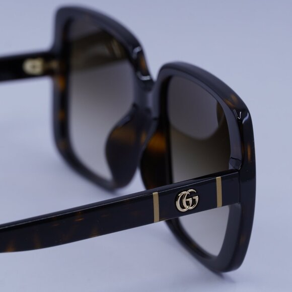 Gucci GG0632SA 002 Sunglasses Havana Square Frame, Brown Lenses - Picture 6 of 11